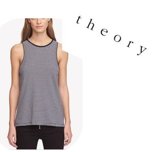 THEORY STRIPED TUBULAR TANK TOP